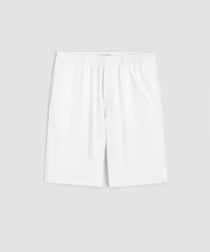 11" Italian Textured Relaxed  Short in White Stripe