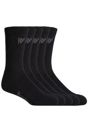 15 X Mens Hard Yakka Crew Work Black Workwear Socks Y20035