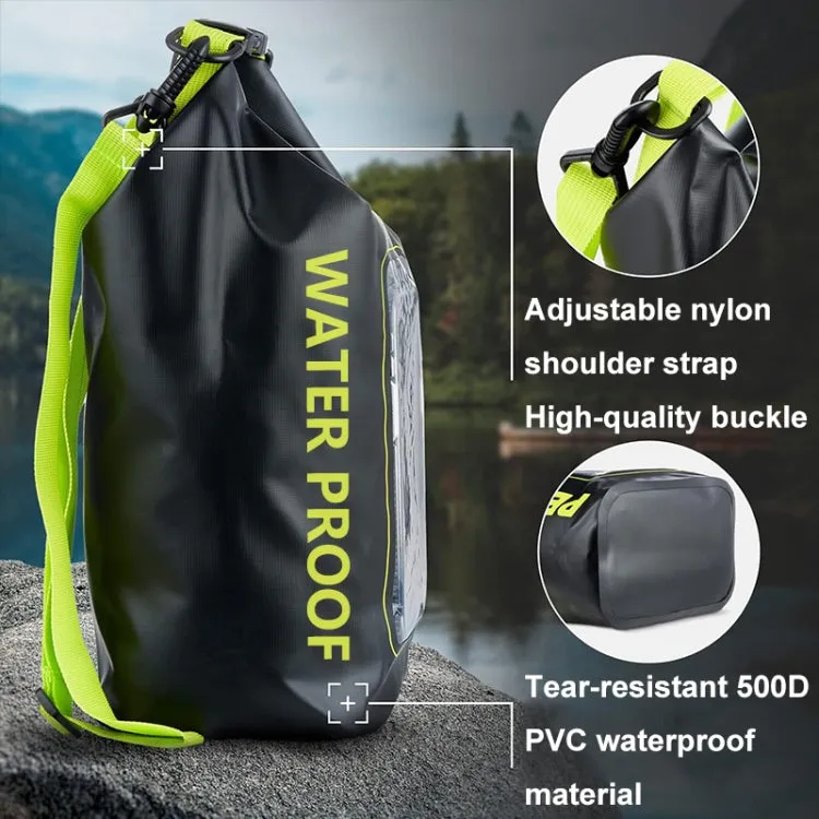 2 In 1 Outdoor Cycling Crossbody Phone Bag PVC Swimming IPX6 Waterproof Bag, Size: 2L(Black Green)