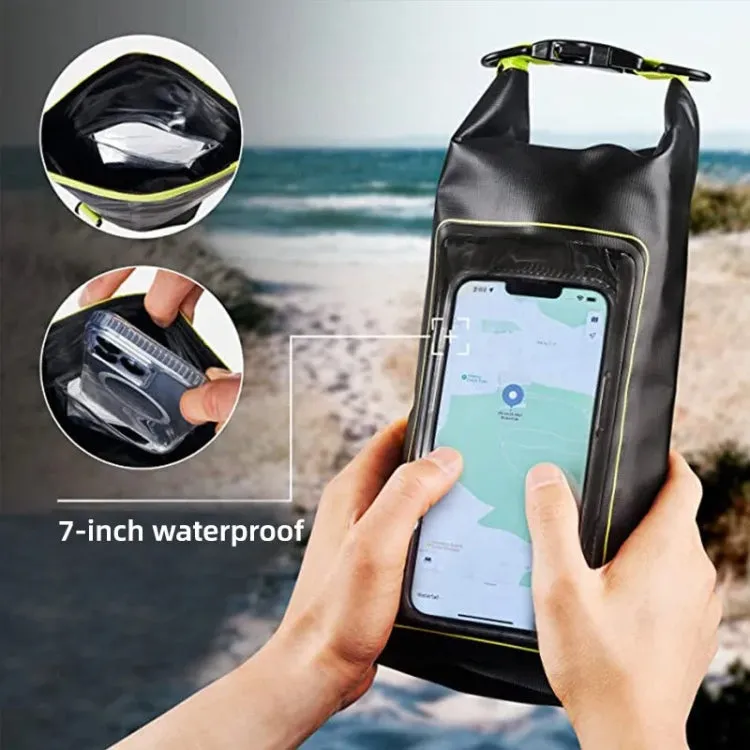 2 In 1 Outdoor Cycling Crossbody Phone Bag PVC Swimming IPX6 Waterproof Bag, Size: 2L(Black Green)