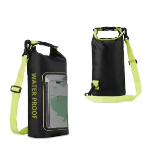 2 In 1 Outdoor Cycling Crossbody Phone Bag PVC Swimming IPX6 Waterproof Bag, Size: 2L(Black Green)