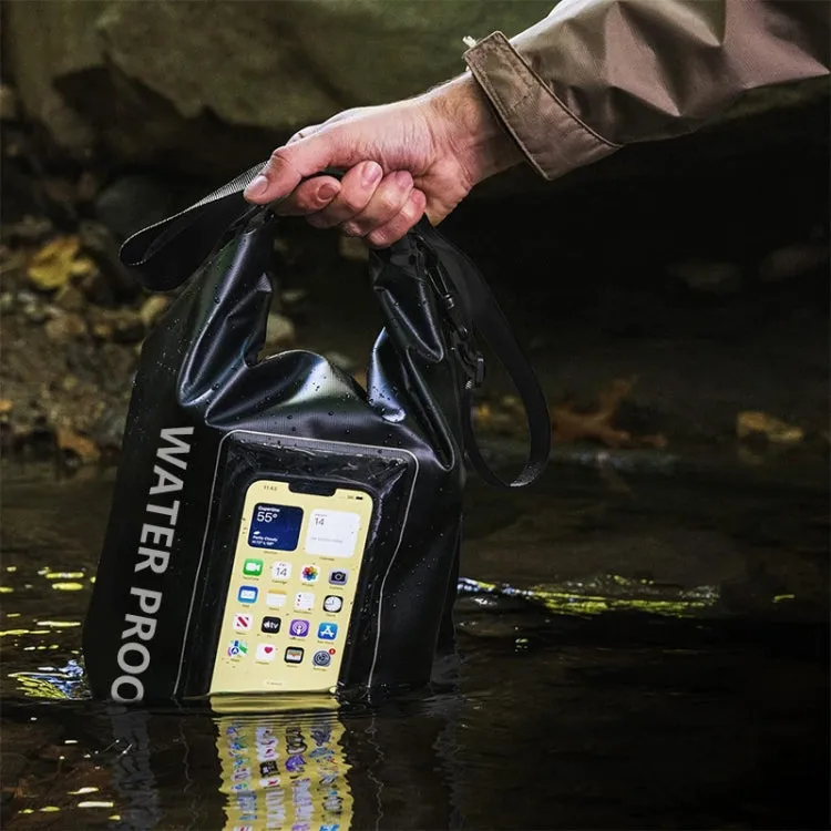 2 In 1 Outdoor Cycling Crossbody Phone Bag PVC Swimming IPX6 Waterproof Bag, Size: 2L(Black Green)