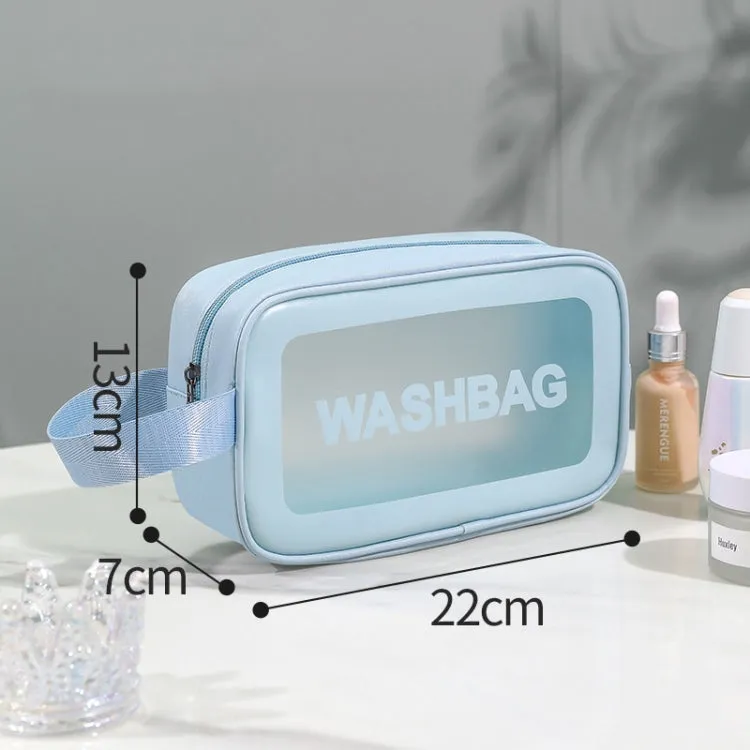 2 PCS Frosted Translucent Waterproof Storage Bag Cosmetic Bag Swimming Bag Wash Bag Blue S