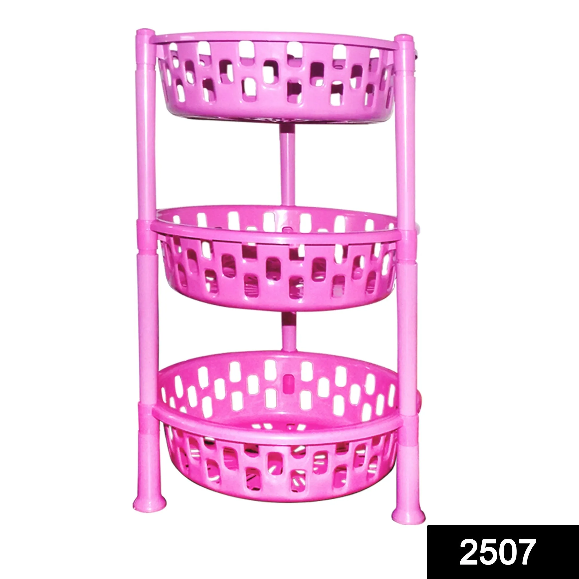 2507 Round Multipurpose Plastic Storage Rack Organiser