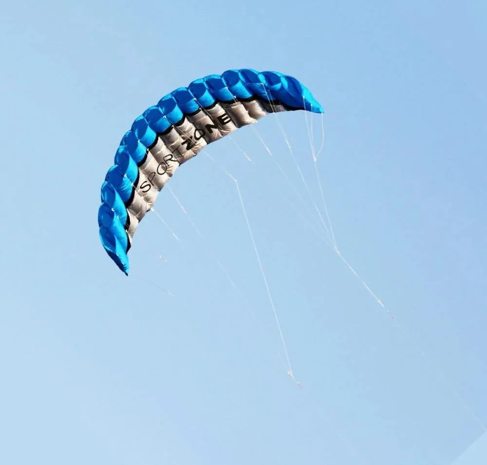 2.5m Blue Sturdy Parafoil Kite with Dual Line and Tools