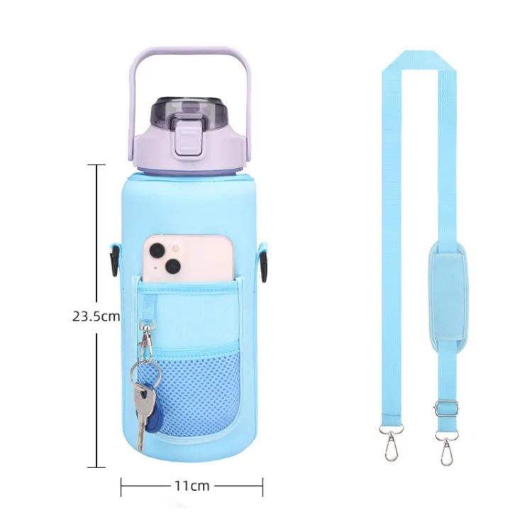 2L Diving Material Water Bottle Cover Case with Strap(Pink Glue Buckle)