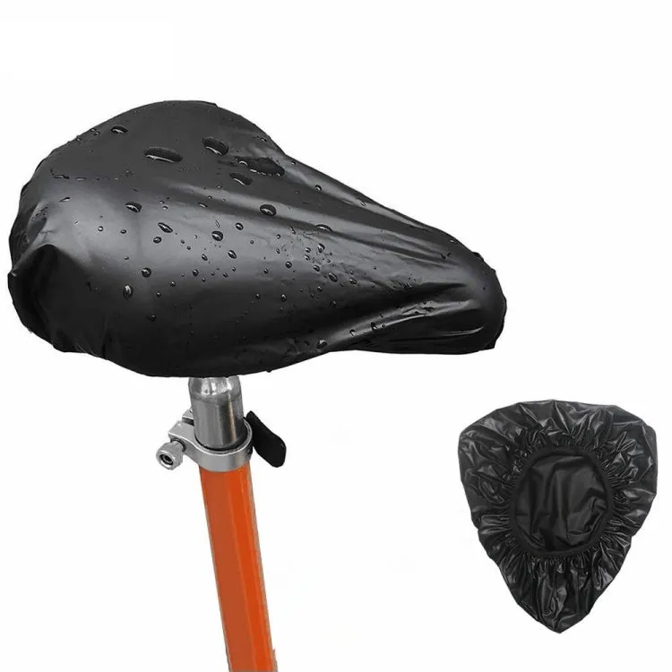 2pcs Bicycle Saddle Waterproof Cover Bicycle Seat PVC Waterproof Seat Cover Hot Pressed Rain Cover, Size: Large(Black)