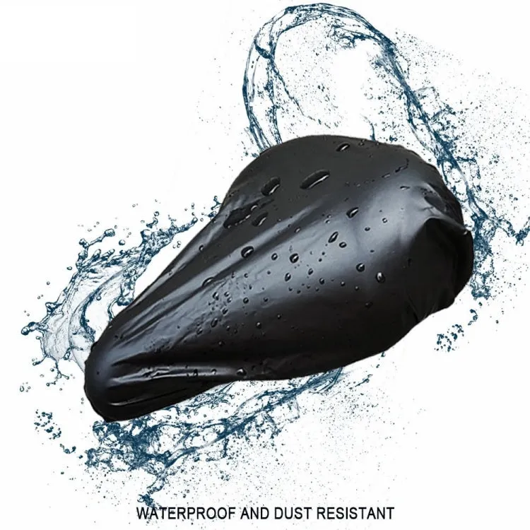 2pcs Bicycle Saddle Waterproof Cover Bicycle Seat PVC Waterproof Seat Cover Hot Pressed Rain Cover, Size: Large(Black)