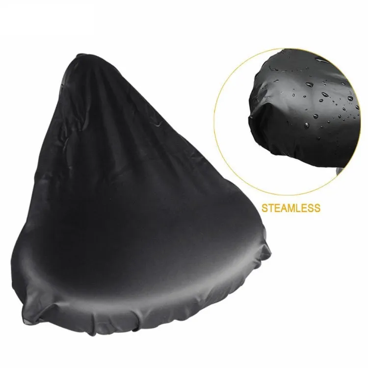 2pcs Bicycle Saddle Waterproof Cover Bicycle Seat PVC Waterproof Seat Cover Hot Pressed Rain Cover, Size: Large(Black)