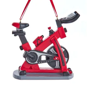 3.5" Silver/Red Exercise Bike Ornament