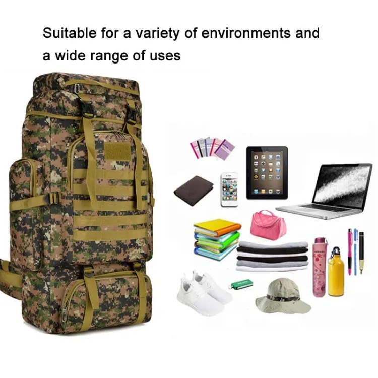 56-75L Large Capacity Travel Hiking Bag Waterproof and Scratch-resistant Backpack(Jungle Camouflage)