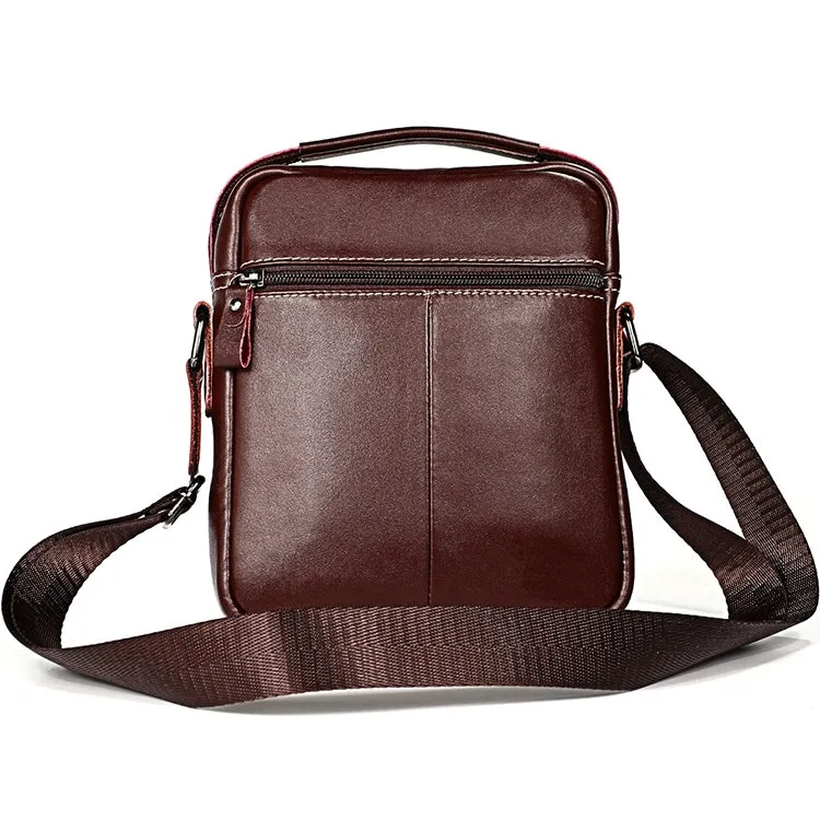 6029 Multifunctional Fashion Top-grain Leather Messenger Bag Casual Men Shoulder Bag (Coffee)