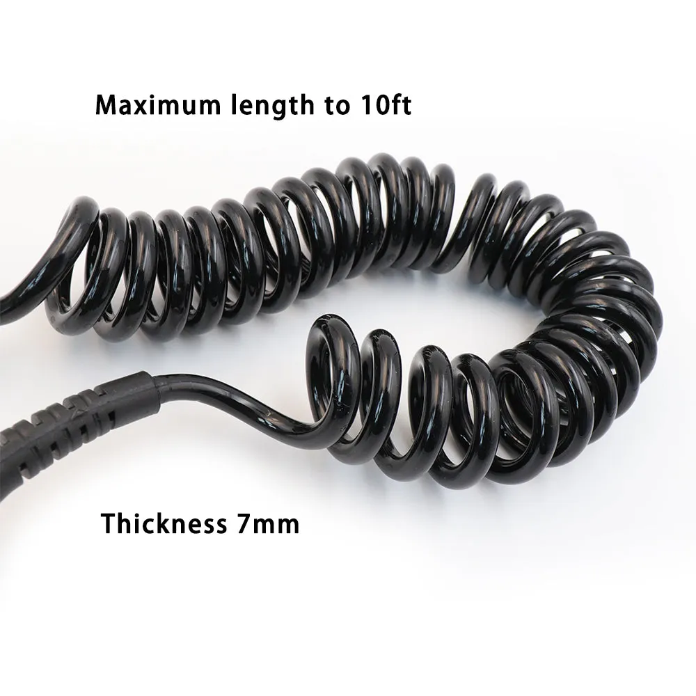 7MM 11 10FT Surfing Elastic Coiled SUP Paddle Leash Surfboard Ankle
