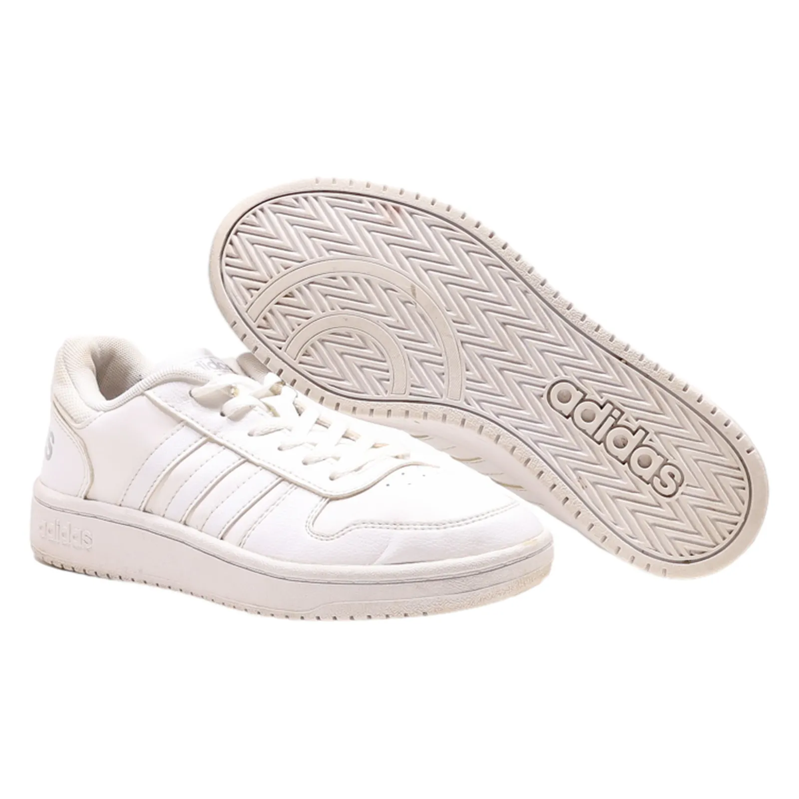 ADIDAS Hoops 2.0 2020 Sneaker Trainers White Leather Womens UK 4.5