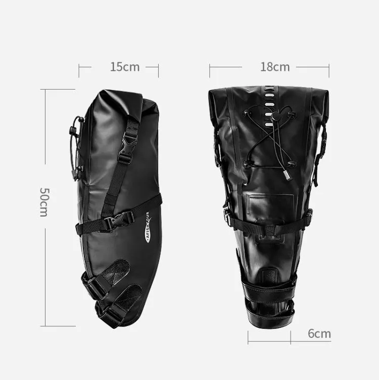 AFISHTOUR FB2040 13L Bicycle Big Tail Bag Big Large Capacity Long-Distance Cycling Saddle Bag, Size: 13L(Gray Black)