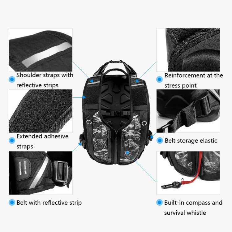 AFISHTOUR FM2025 25L Multifunctional Outdoor Travel Waterproof Backpack(Black)