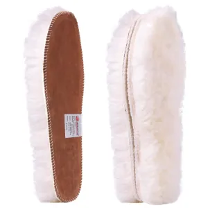 Ailaka Kids Sheepskin Wool Insoles, Cozy Fluffy Thick Warm Inserts for Children Women Shoes Boots Slippers 5 M US Big Kid 1 Pair