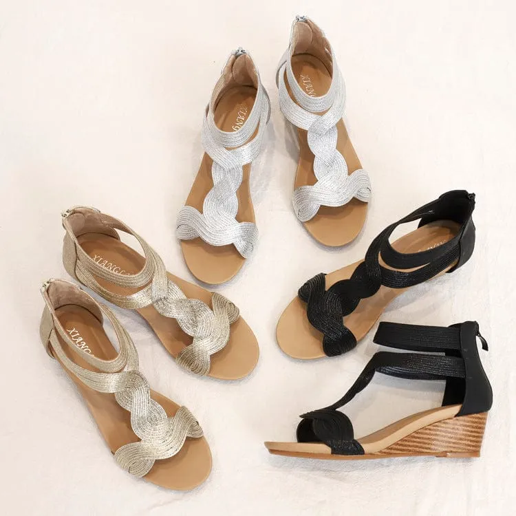 Ankle-strap Wedge Sandals