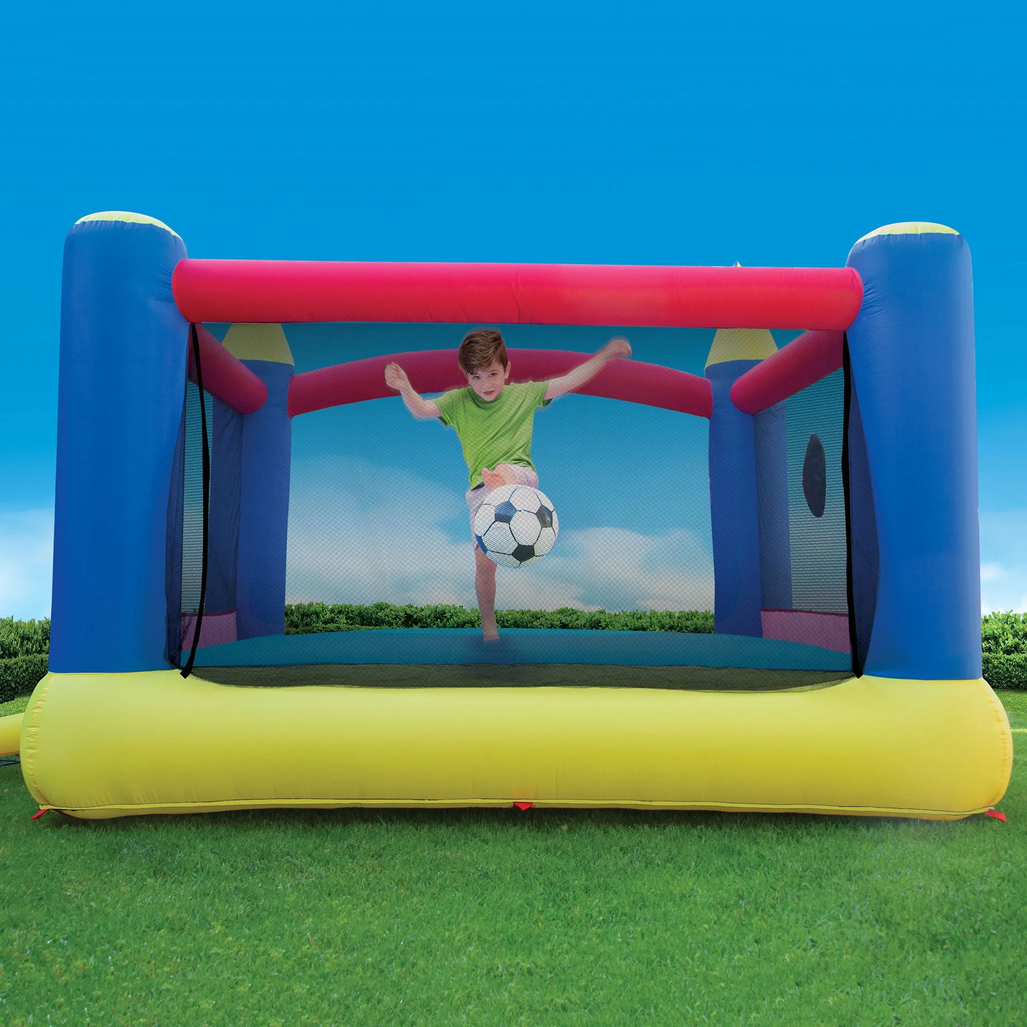 Banzai Slide 'n Score Outdoor Activity Bouncer Inflatable Bounce House w/ Games