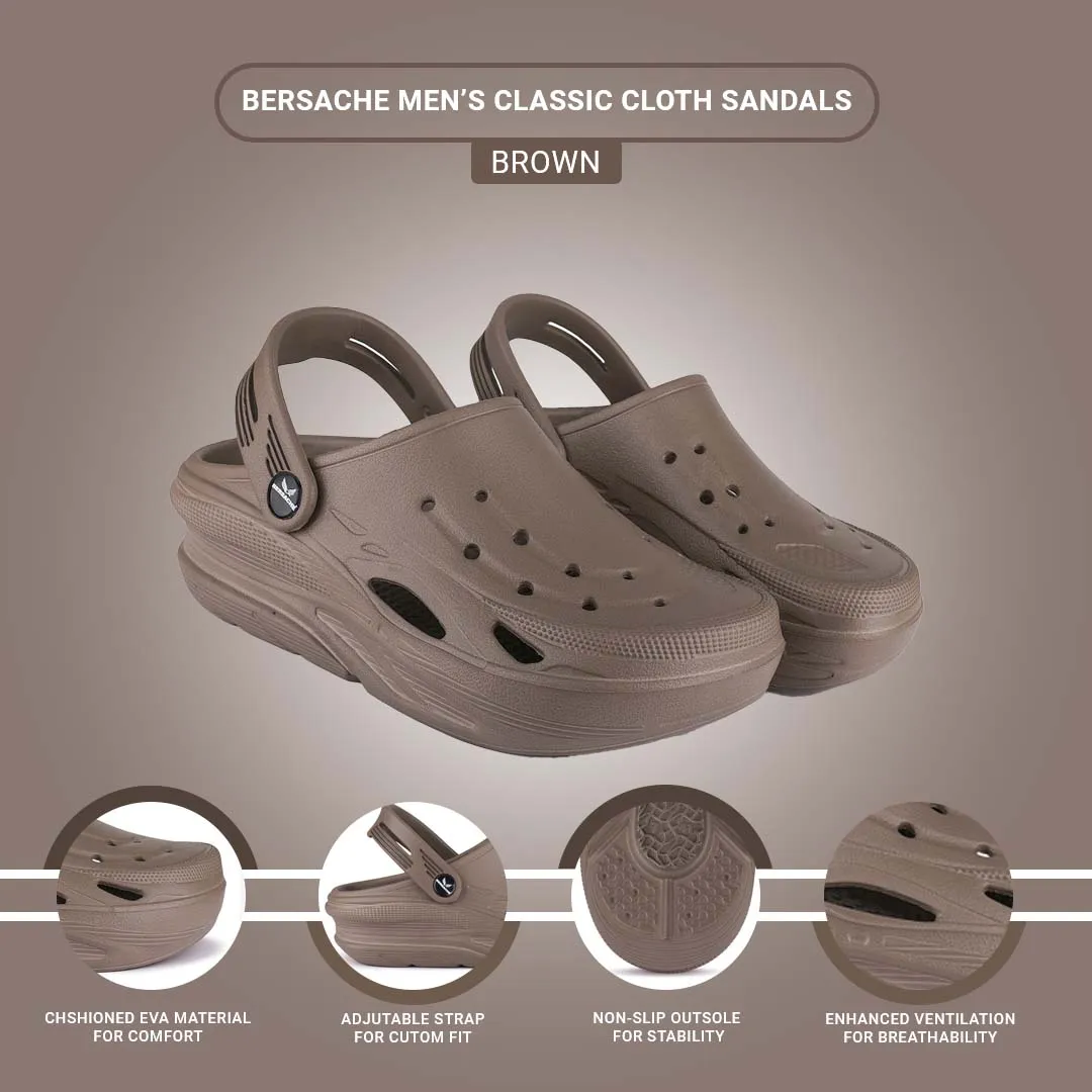 Bersache Extra Soft Classic Casual with  Regular wear with Ultra Soft & Flexibility Technology Clogs for Men's & Boy's 6067-Brown