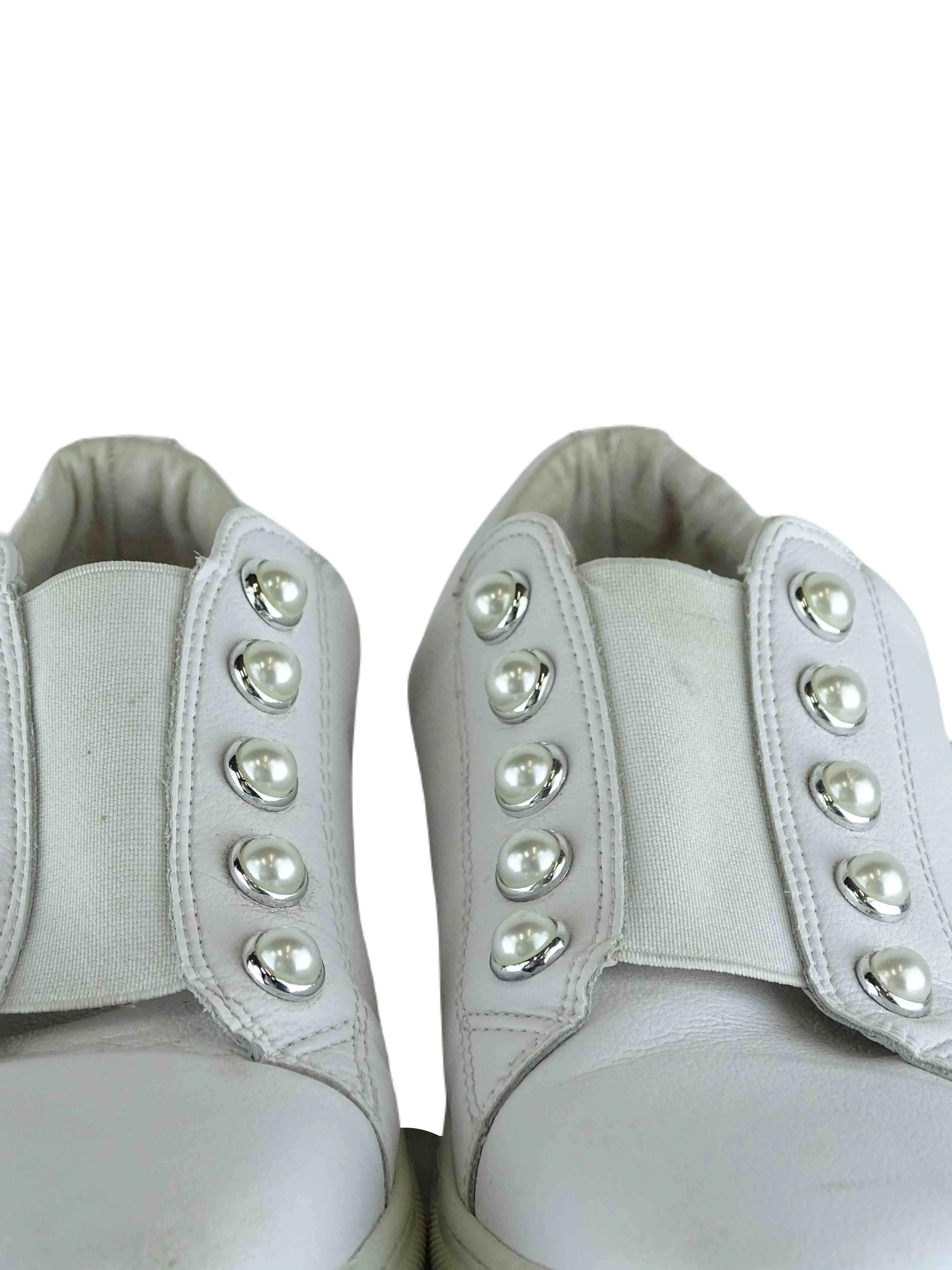 Blue Illusion White Leather Sneakers 40