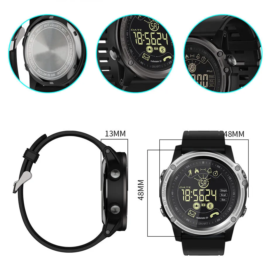 Bluetooth Smart Watch Waterproof Digital Sports Watche for IOS & Android