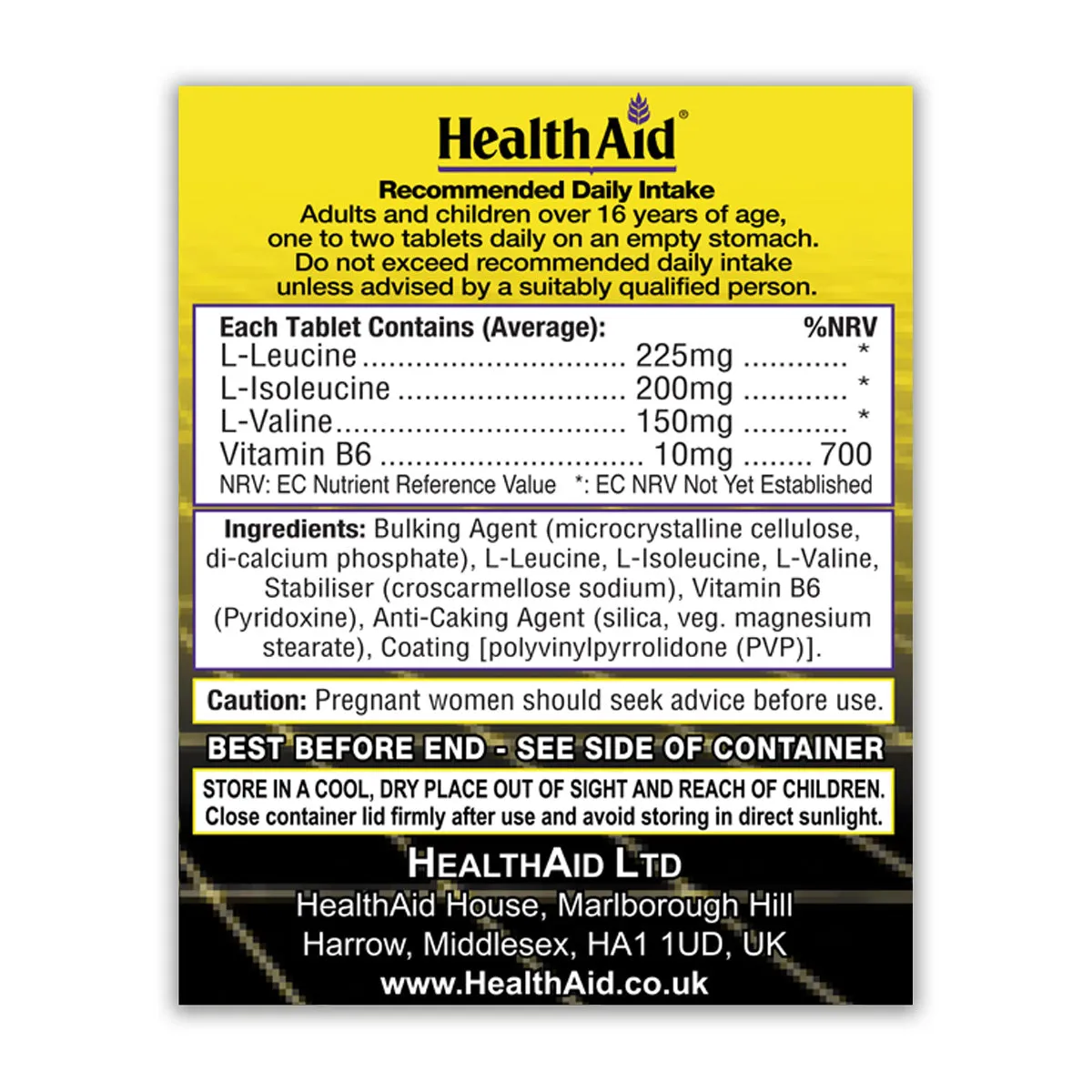 Branched Chain Amino Acids   Vitamin B6 Tablets