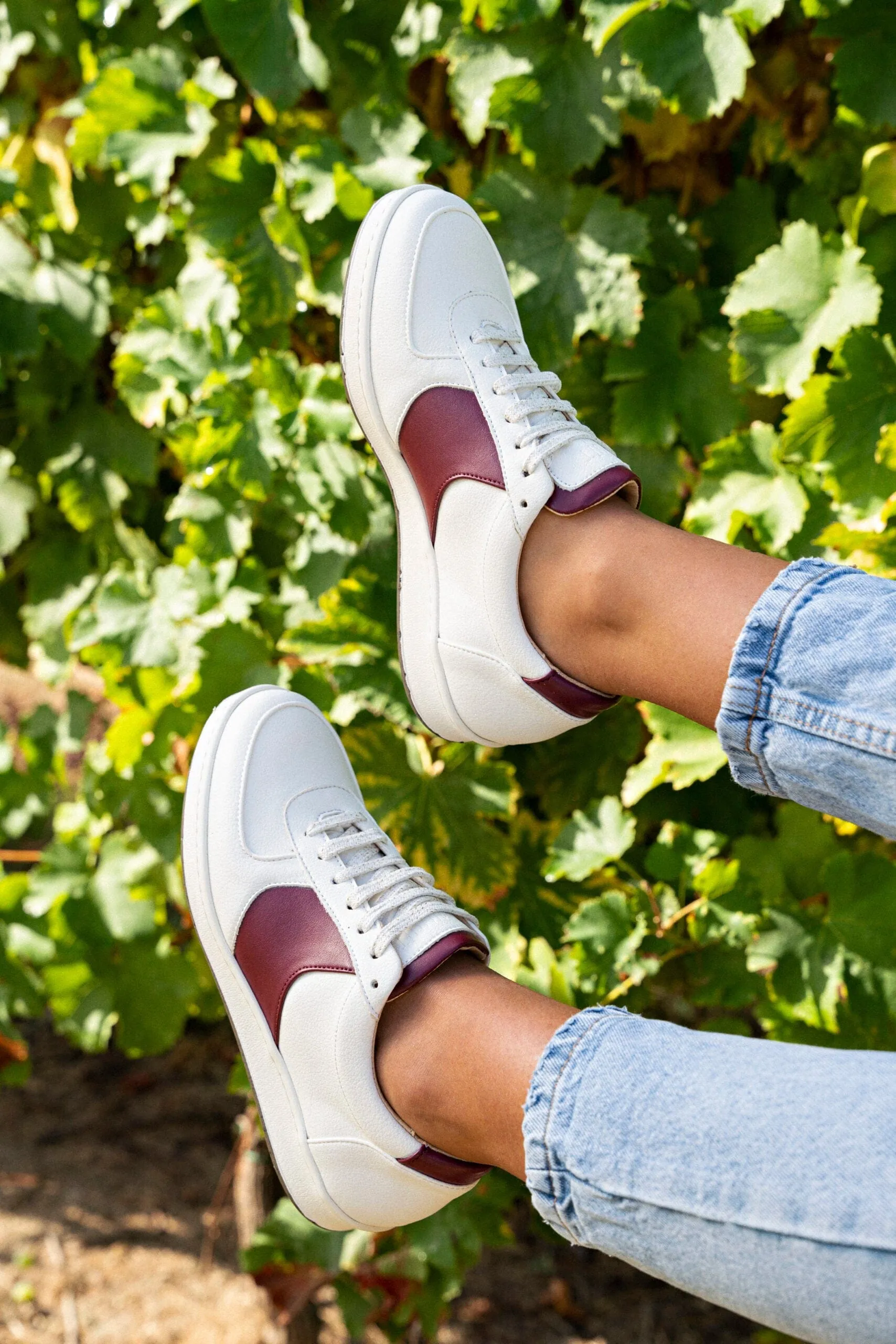 Cepage Grape Leather Unisex Vegan Sneakers | Merlot