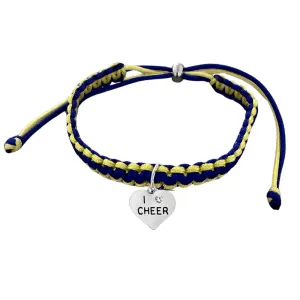 Cheer Charm Multi Colored Rope Bracelet - Pick Colors