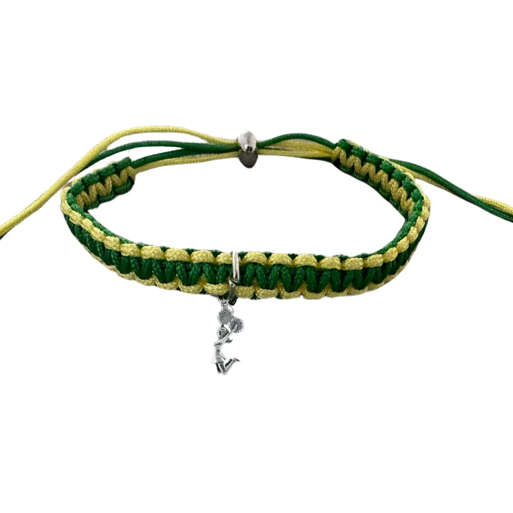 Cheer Charm Multi Colored Rope Bracelet - Pick Colors