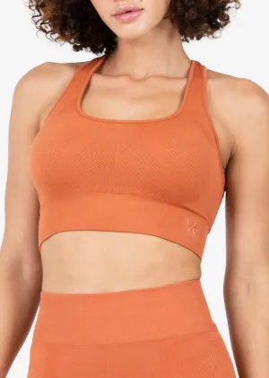 Chevron Seamless Bra Rust