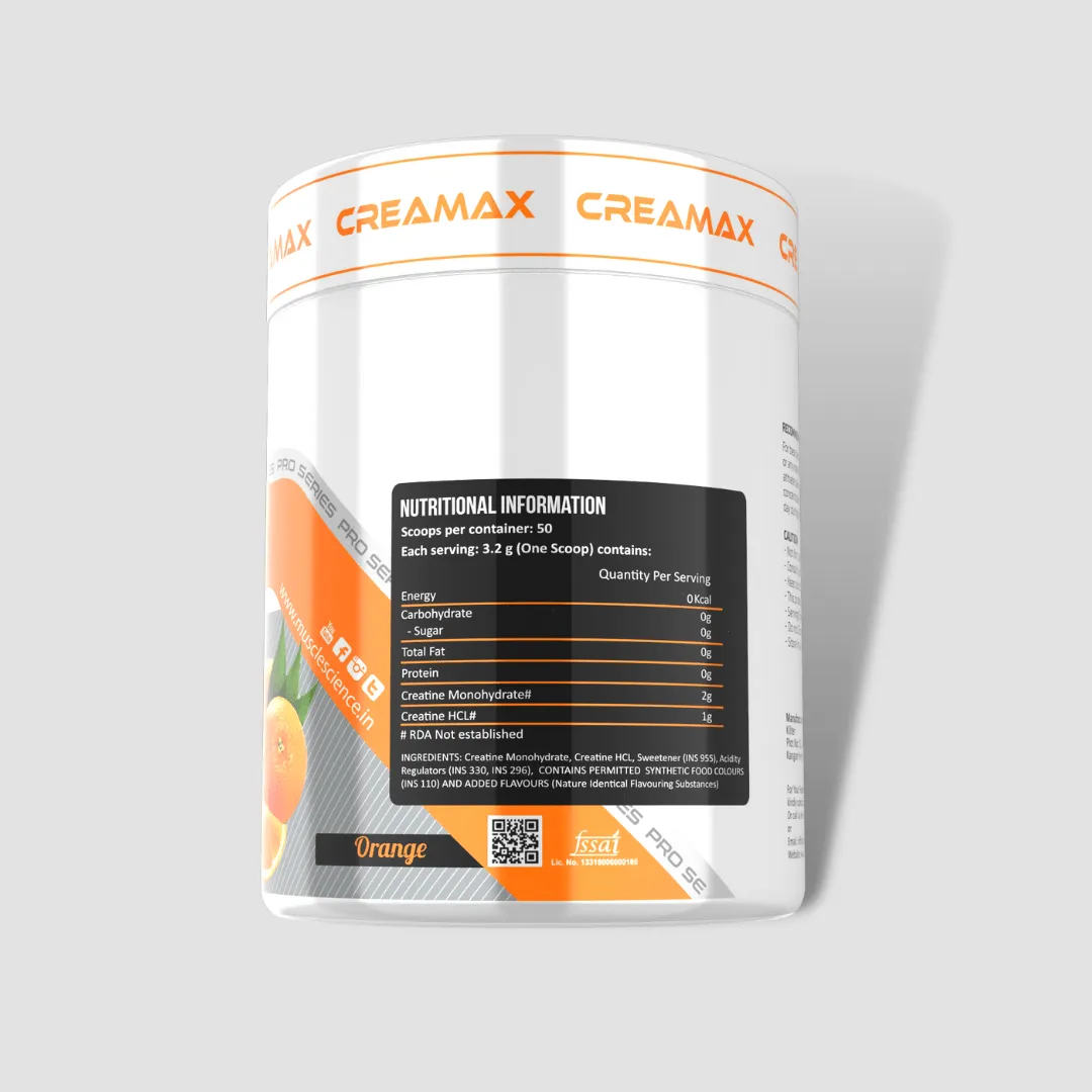 Creamax Creatine Monohydrate With HCL Creatine – 50 Servings | Mojito