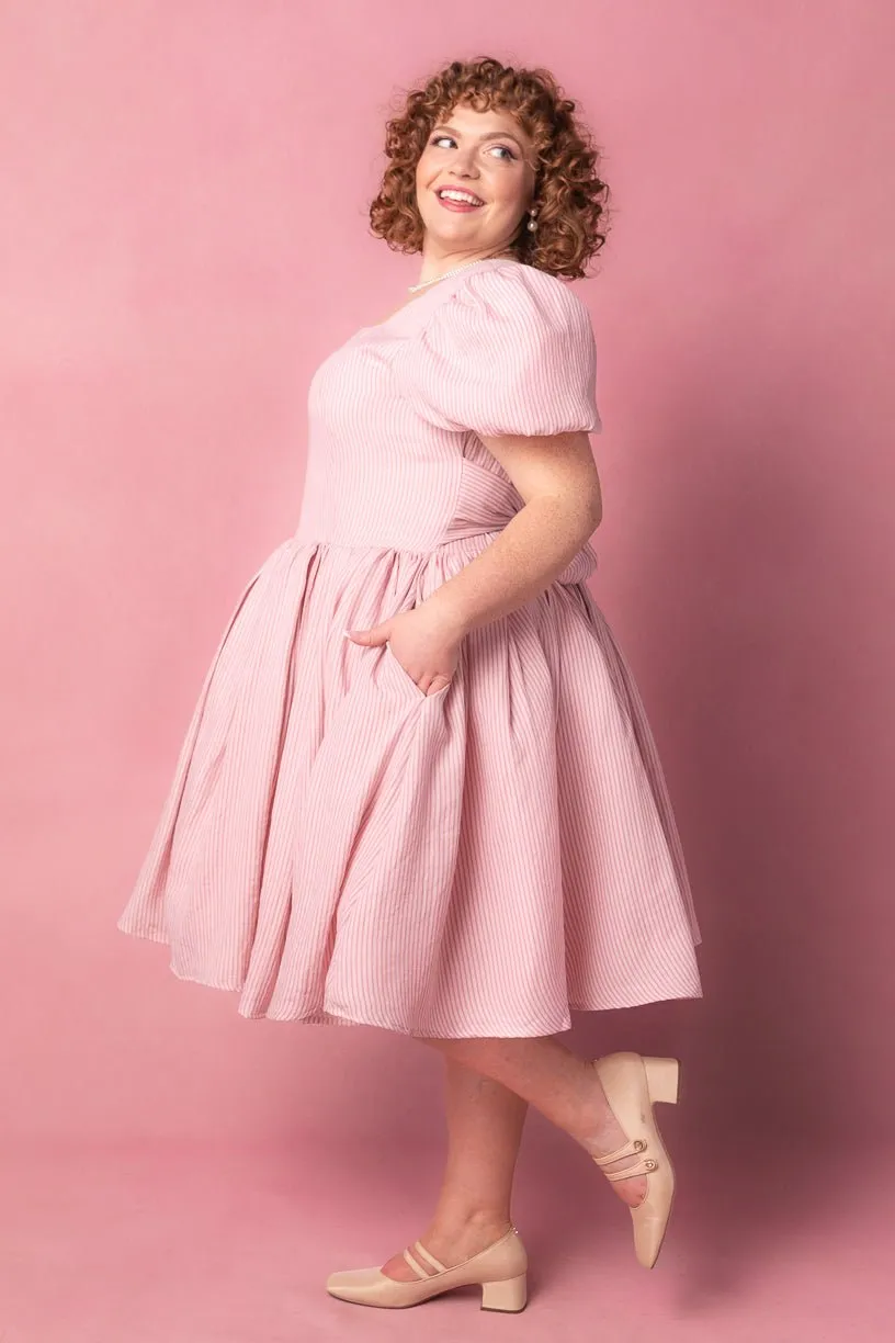 Cupcake Dress in Pink Stripe - FINAL SALE