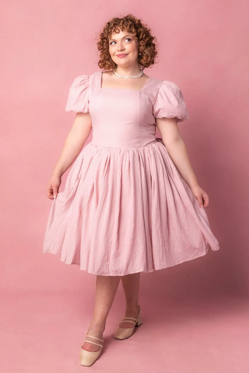 Cupcake Dress in Pink Stripe - FINAL SALE