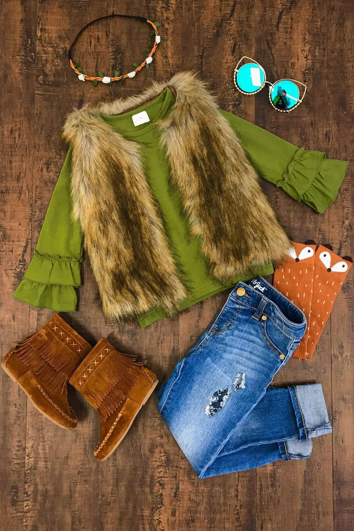 Deluxe Tan Fur Vest