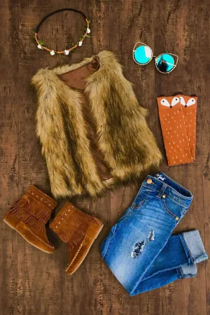 Deluxe Tan Fur Vest