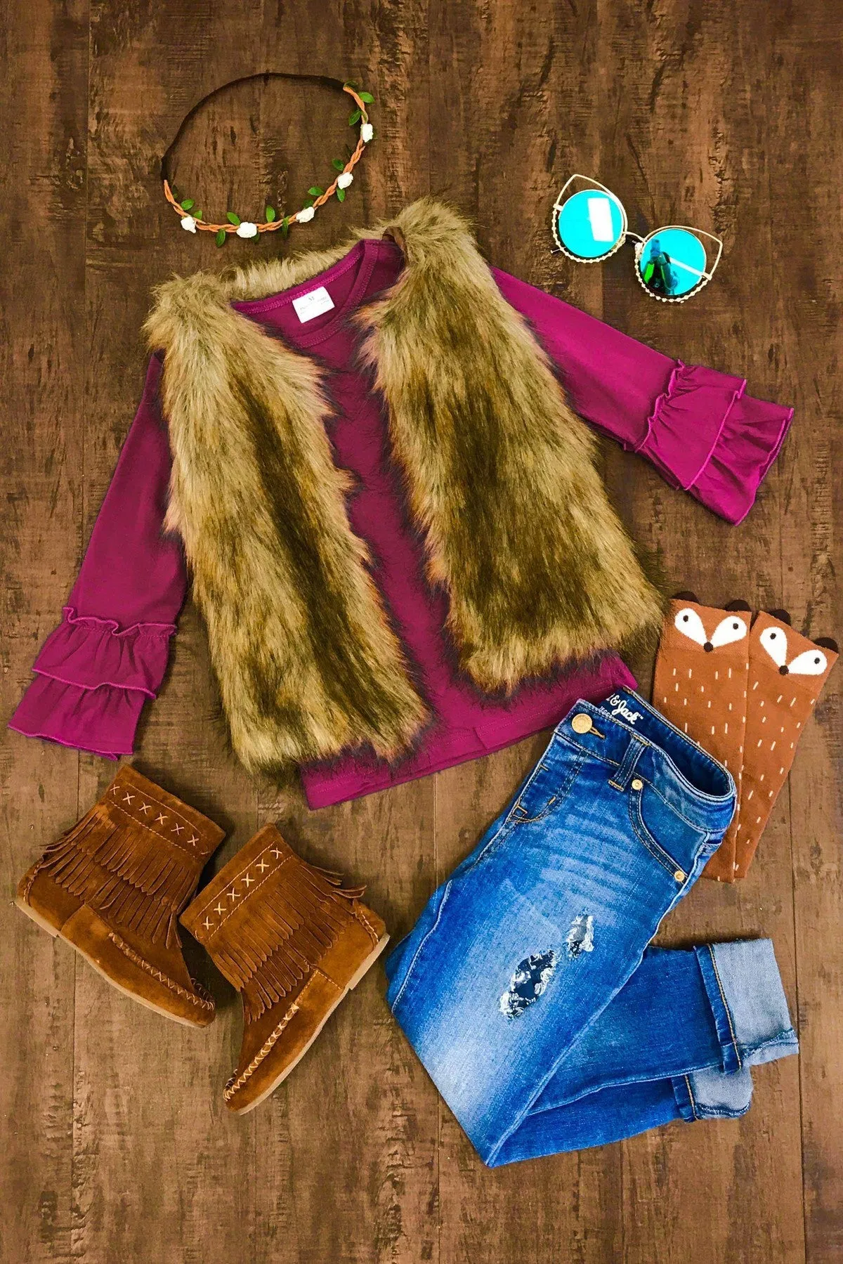 Deluxe Tan Fur Vest