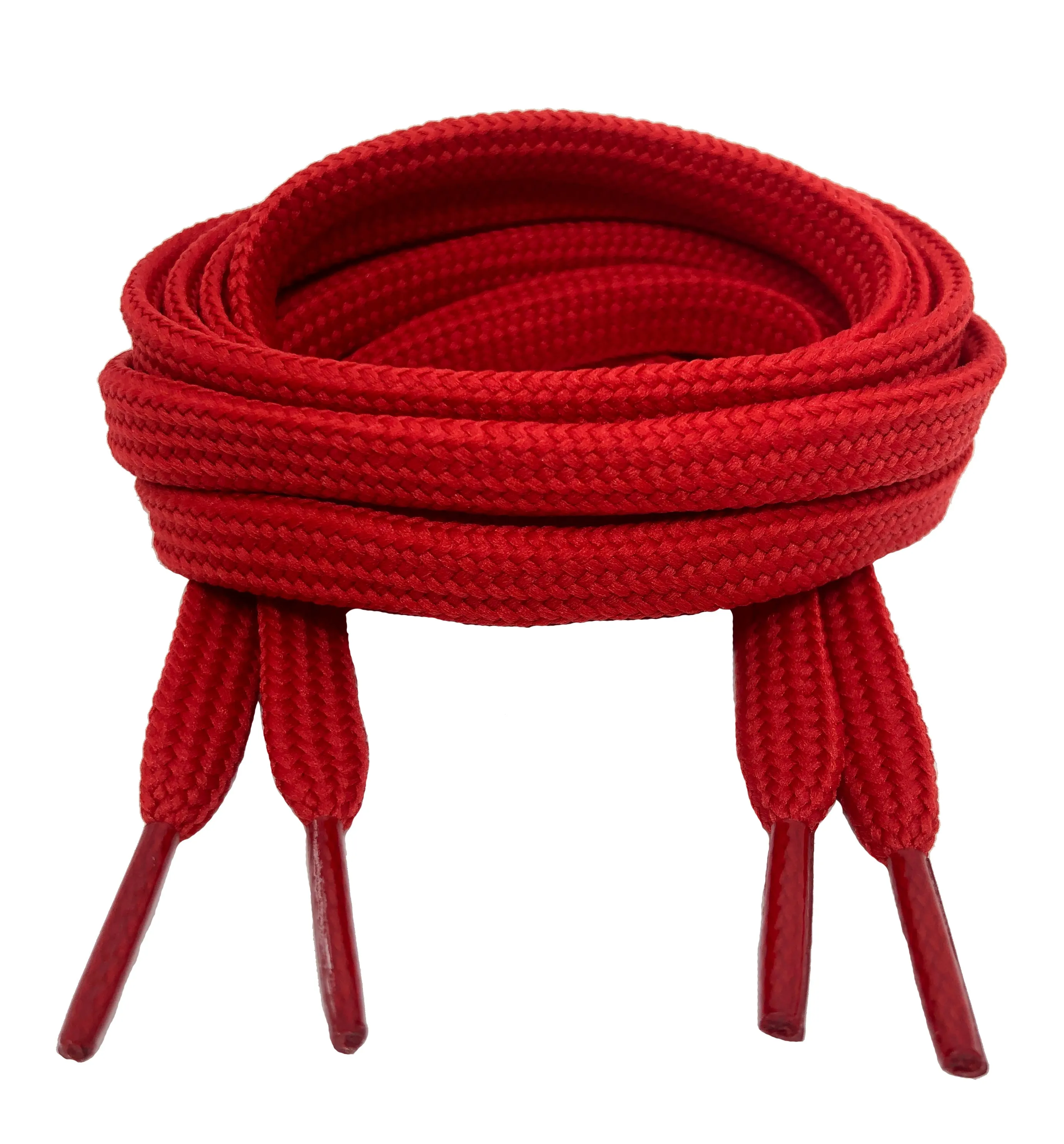 Flat Red Shoelaces - 10mm wide