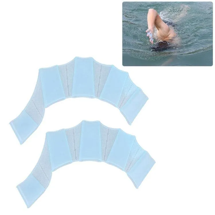 Flexible Silicone Swimming Gloves for Enhanced Stroke Control (Large Size)