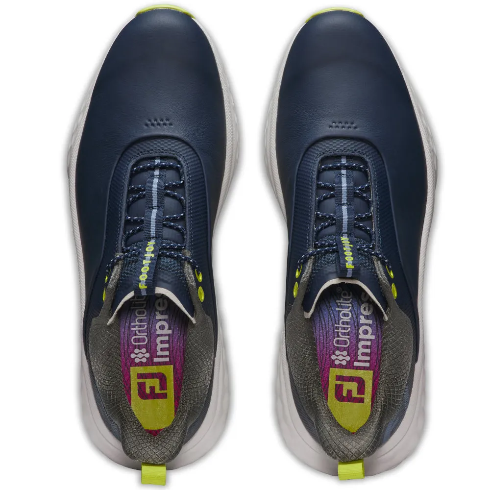 FootJoy Quantum Spikeless Waterproof Shoes - Navy/White/Lime