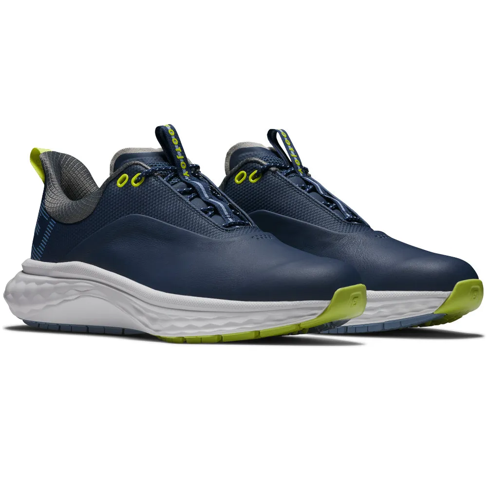 FootJoy Quantum Spikeless Waterproof Shoes - Navy/White/Lime