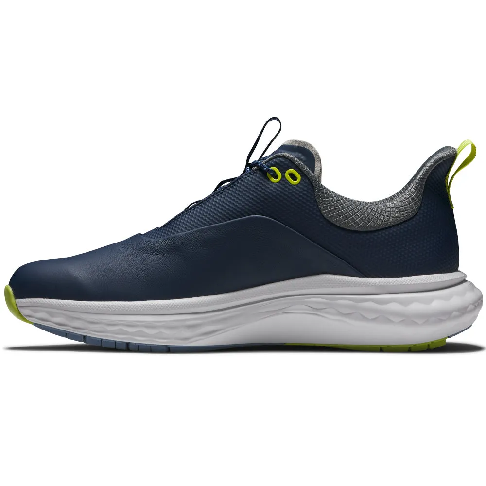 FootJoy Quantum Spikeless Waterproof Shoes - Navy/White/Lime