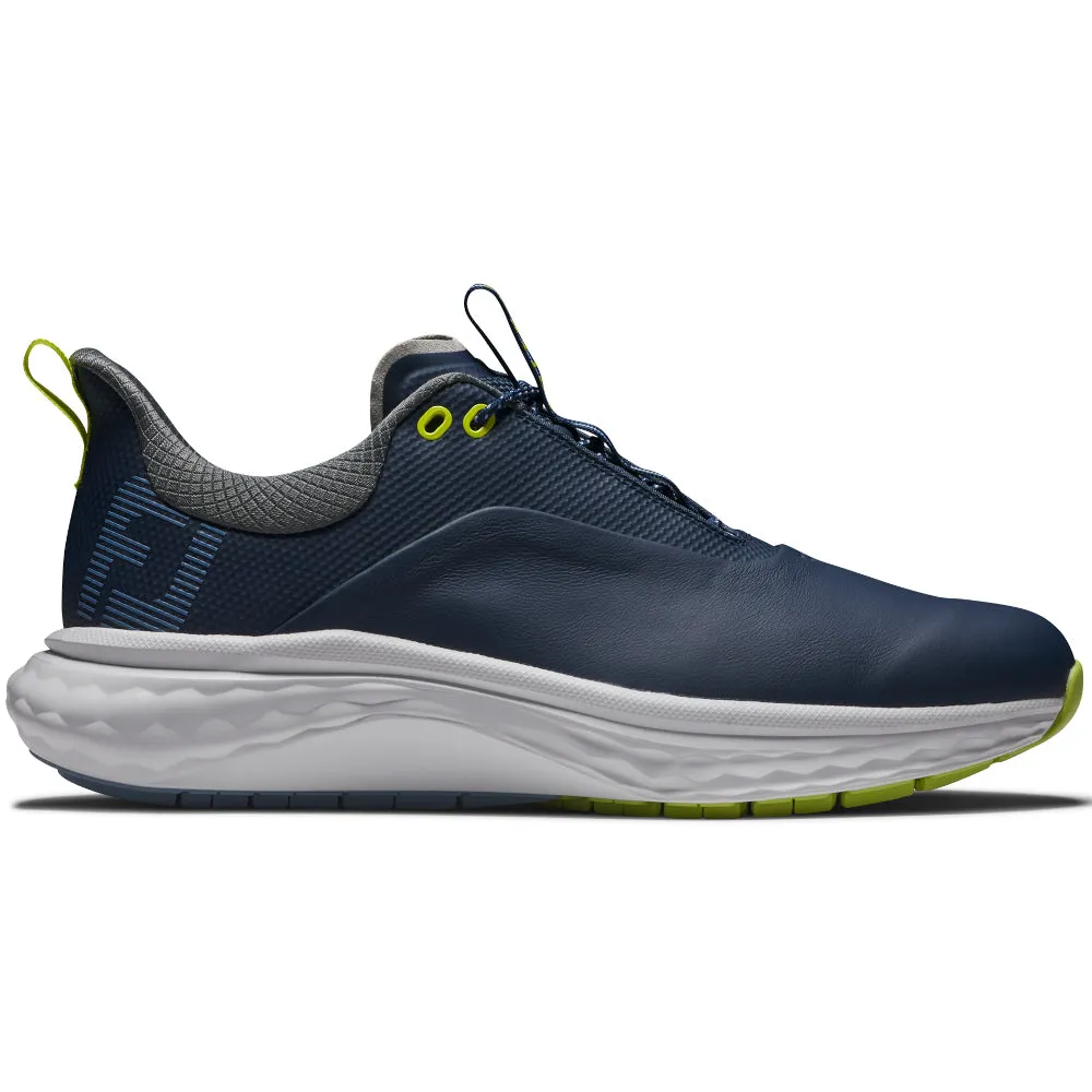 FootJoy Quantum Spikeless Waterproof Shoes - Navy/White/Lime