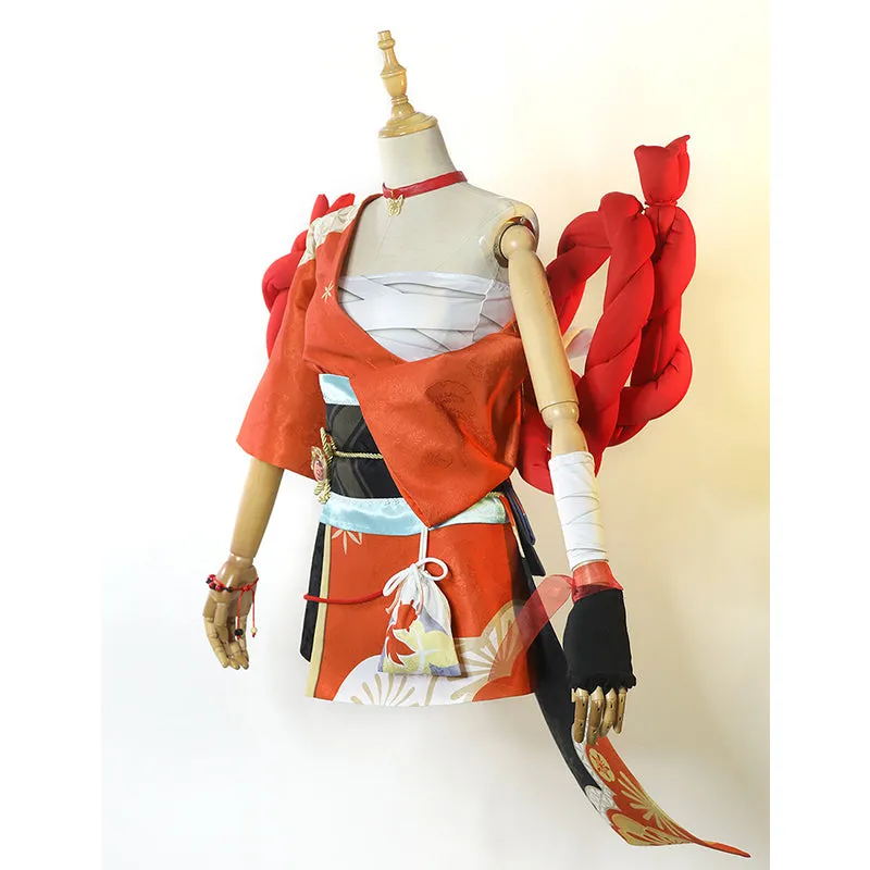 Genshin Impact Yoimiya Cosplay Costume Kimono Style Combat Uniform Activity Comic Con Clothing