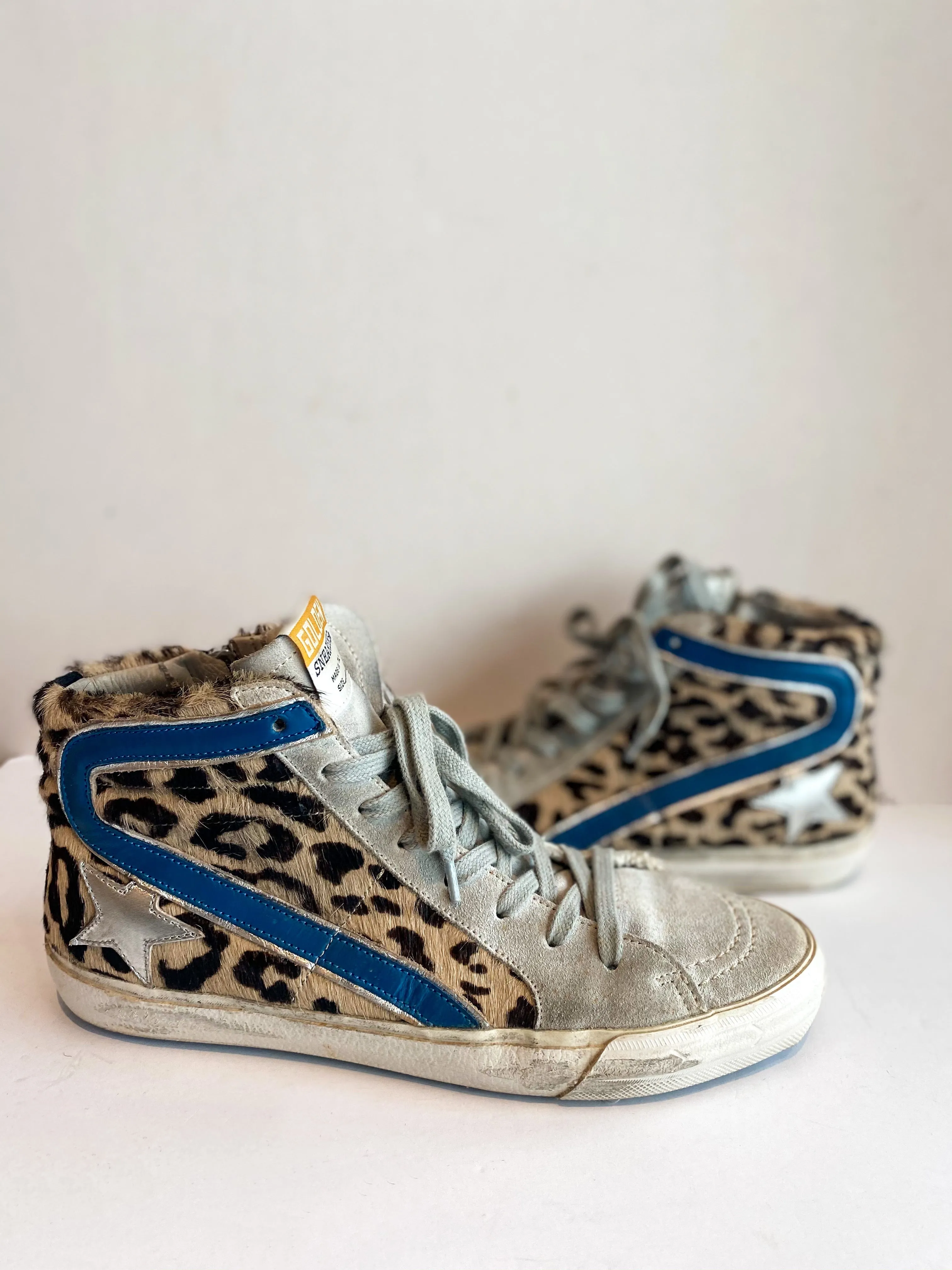 Golden Goose Slide Leopard Sneakers