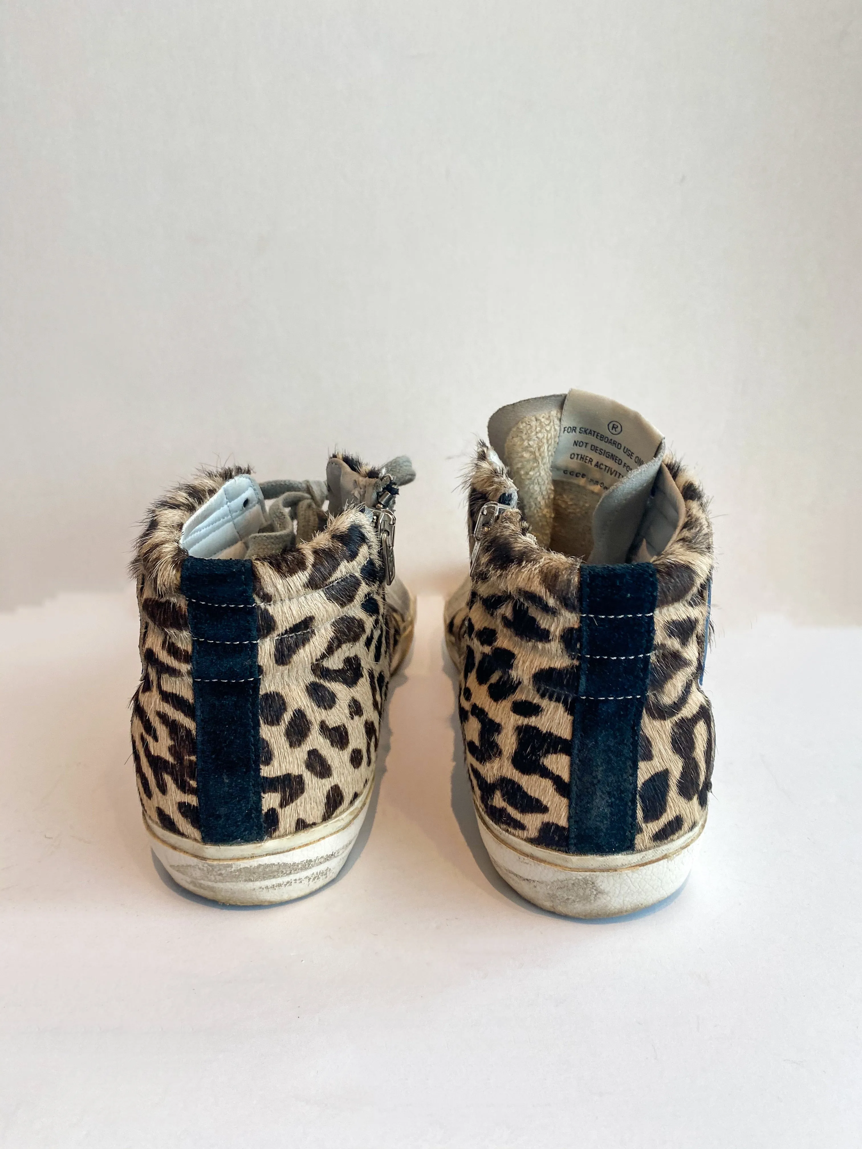 Golden Goose Slide Leopard Sneakers