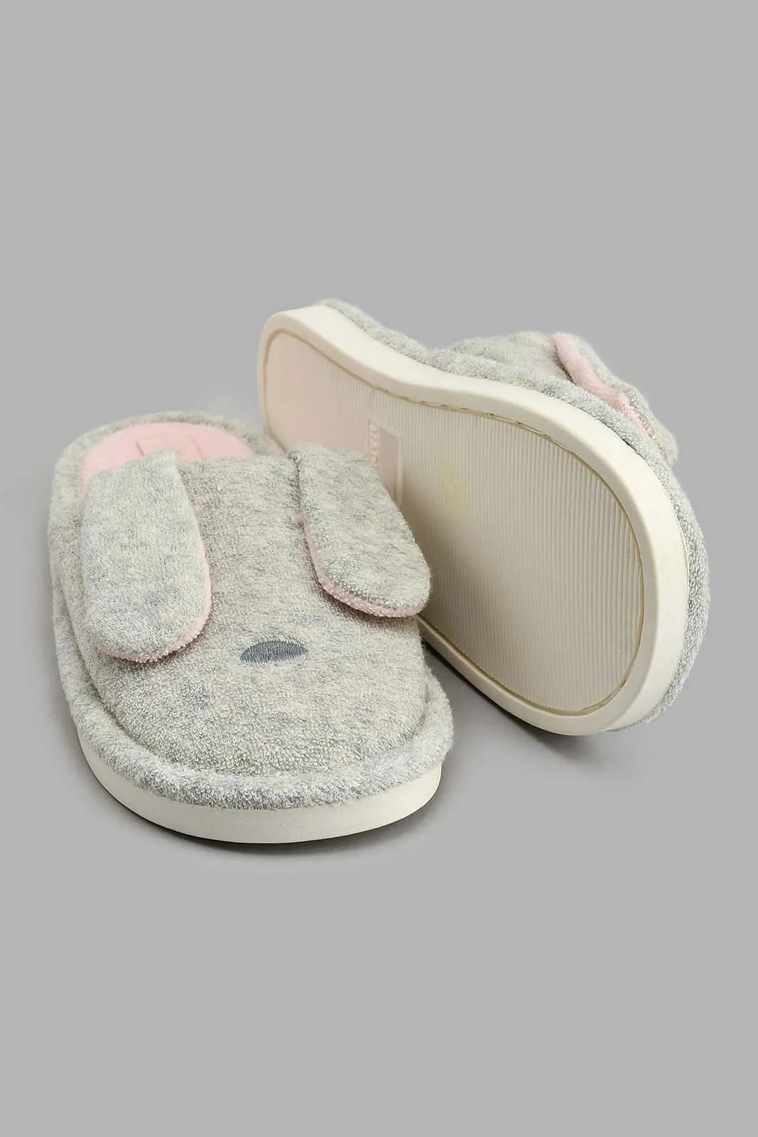 Grey Bunny Ear Slipper