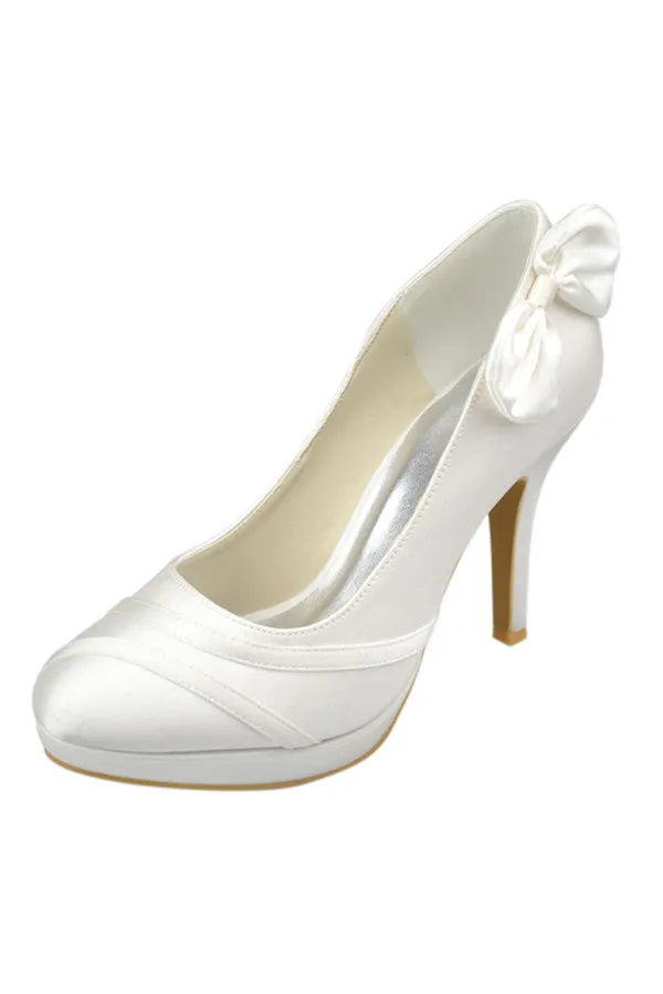 High-Heel Ivory Elegant Comfy Simple Wedding Shoes S84