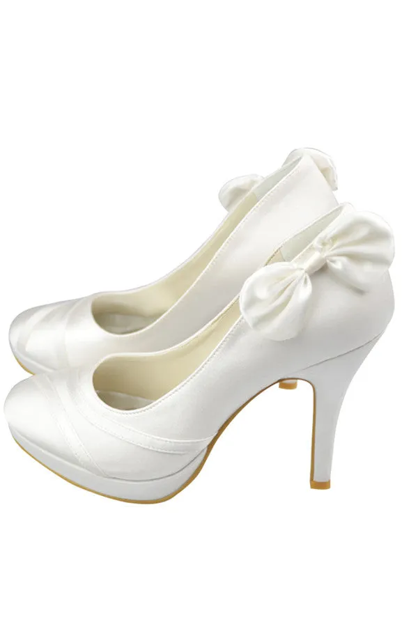 High-Heel Ivory Elegant Comfy Simple Wedding Shoes S84