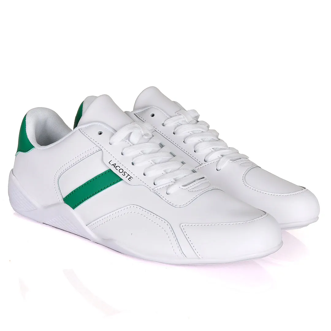 Iconic Men's Breathable Leather Green and White Sneakers